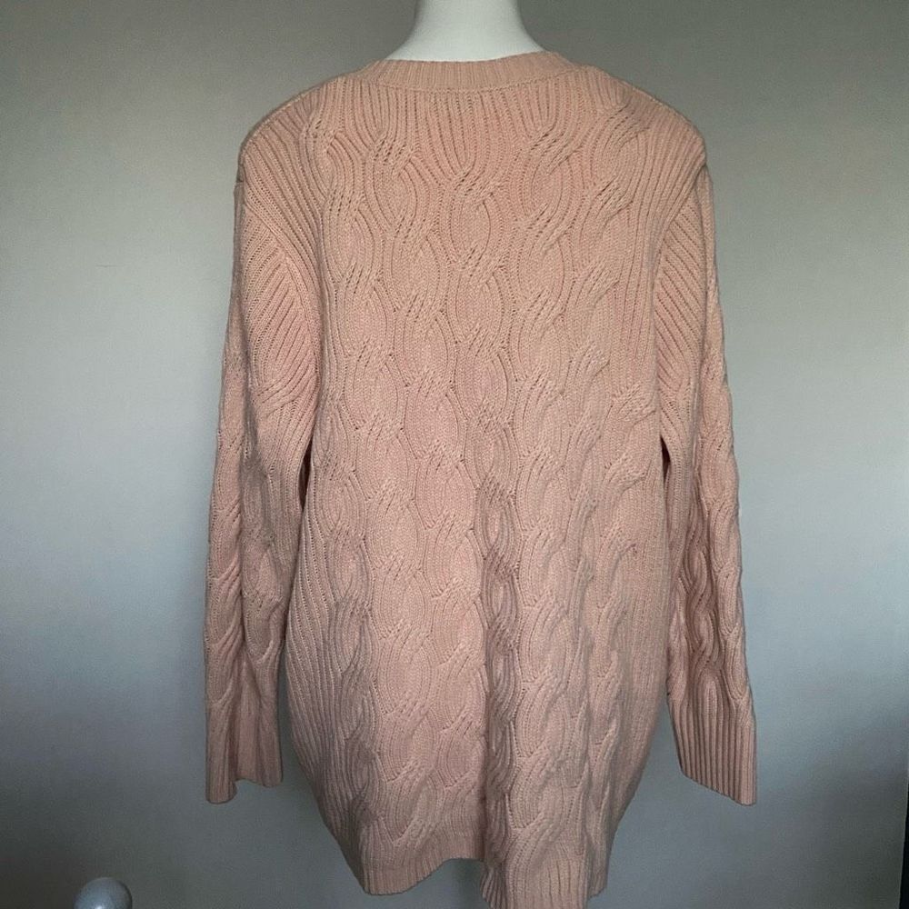 Calvin Klein Pink Knit V Neck Sweater - Picture 5 of 10